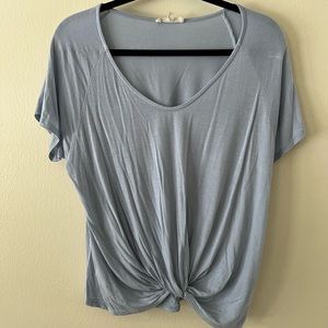 Light Blue Knot Front Tee